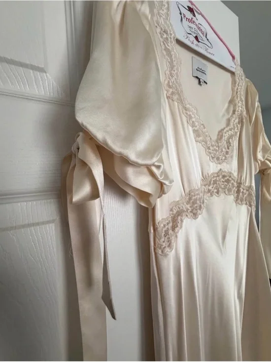 Reformation x Kacey Musgraves Stella Lace Trim Silk Midi Dress - Picture 3 of 3